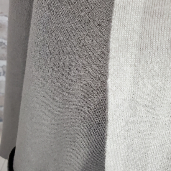 Babaton Fine Merino Wool Cardigan Shawl Collar Taupe Cream Patch Pockets XS - Picture 4 of 10